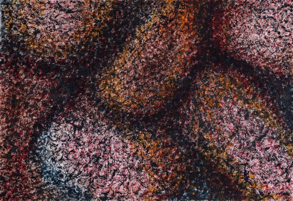 Anaïs Nony La ronde et le doute porteurs d'ouverture. 55 x 38 cm. 2021 Encre et humus sur papier - © Dana Tentea