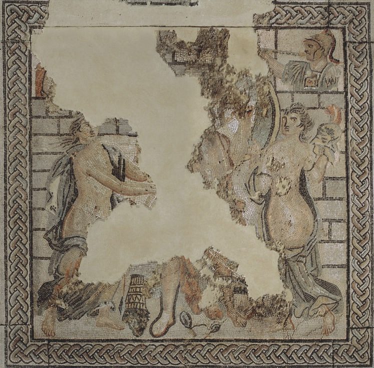 Détail de la mosaïque d'Achille à Skyros - © musée de la Romanité - Ville de Nîmes