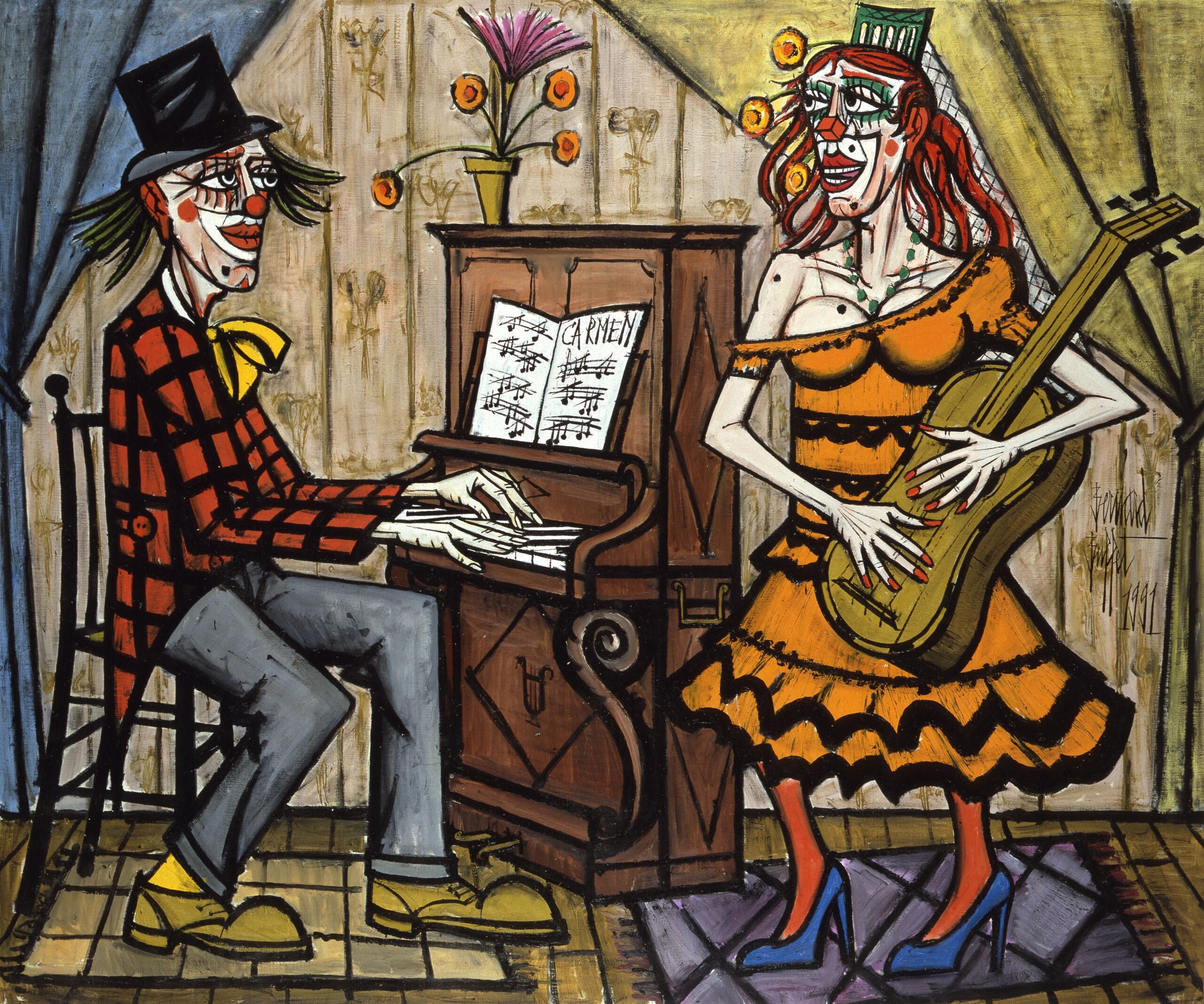 Bernard Buffet "Les clowns musiciens, La diva" Crédits : Fonds de Dotation Bernard Buffet