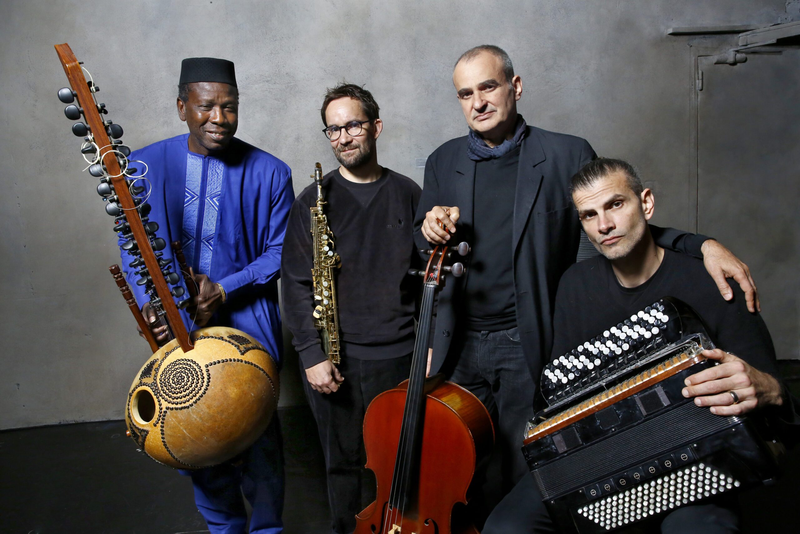 Ballaké Sissoko, Vincent Segal, Émile Parisien, Vincent Peirani - © Claude Gassian