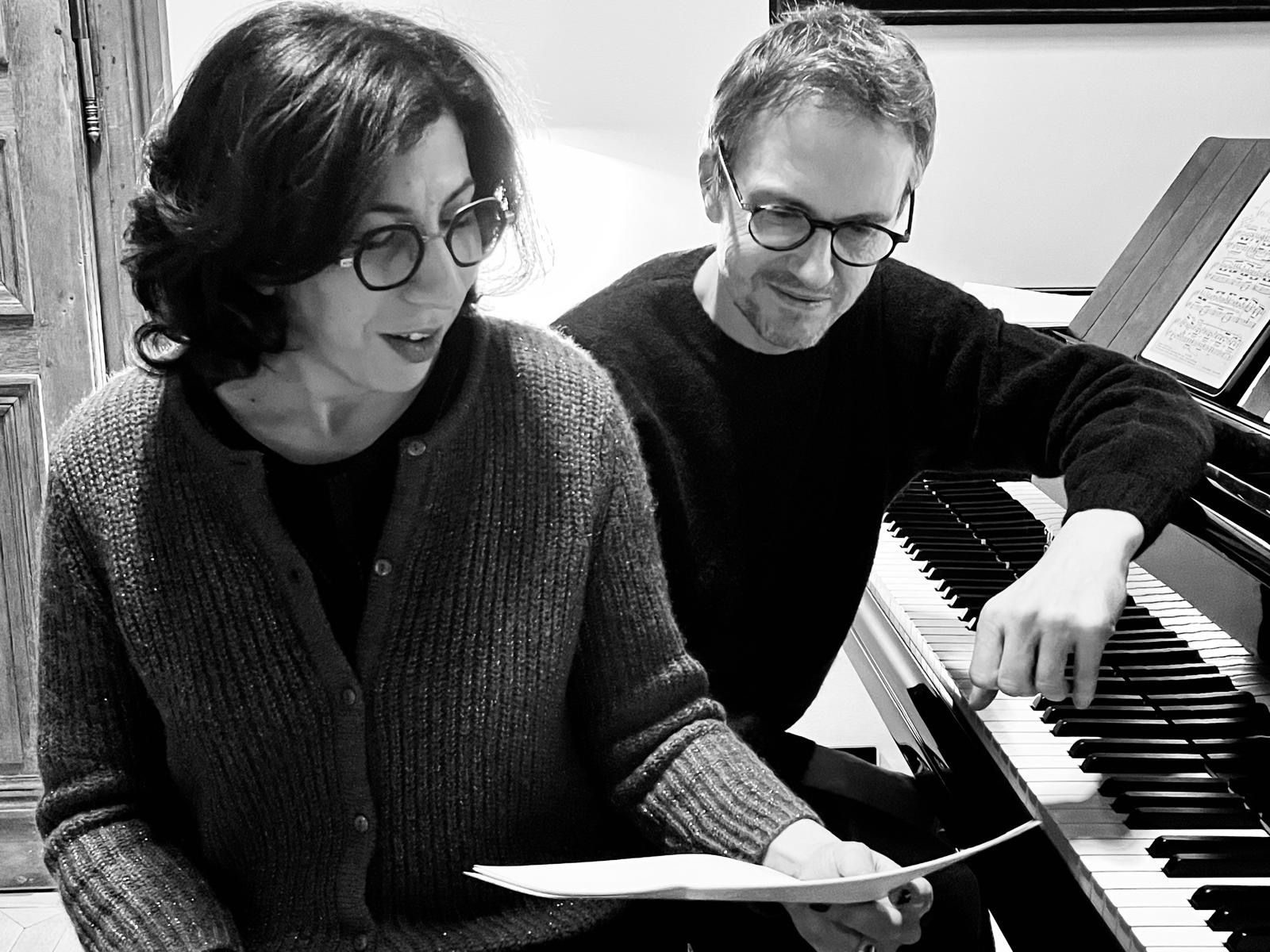 Le pianiste Alexandre Tharaud et l'ancienne ministre de la Culture Rima Abdul Malak.